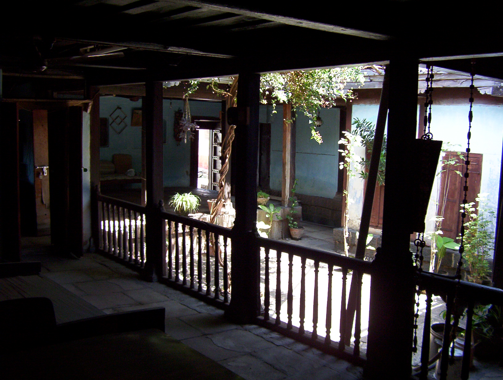 Wooden Wada house courtyard, Mahatrastra.