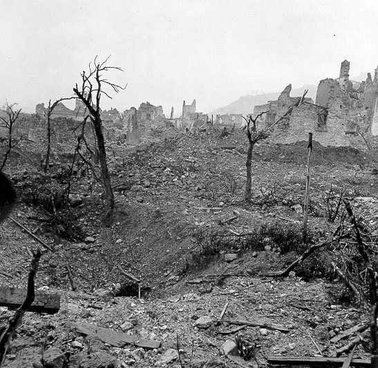 Ruins of the town of Cassino after the battle