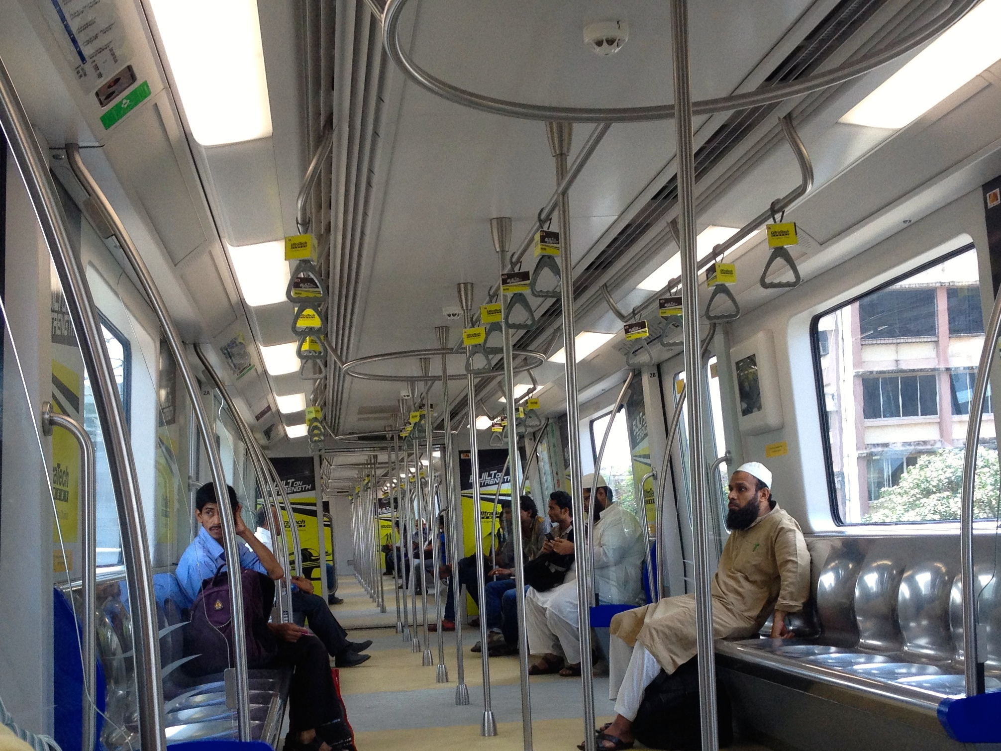 Interior of a metro train