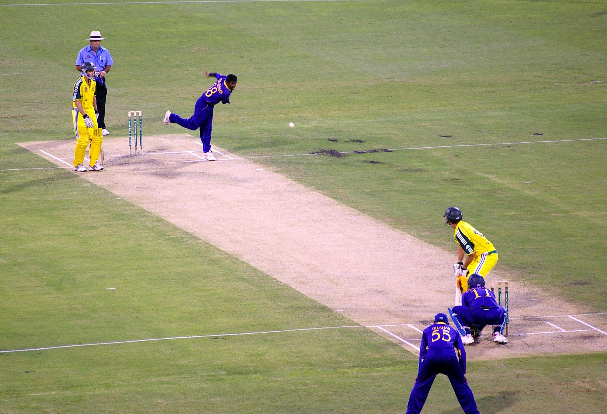 Muralitharan bowling to Adam Gilchrist.jpg