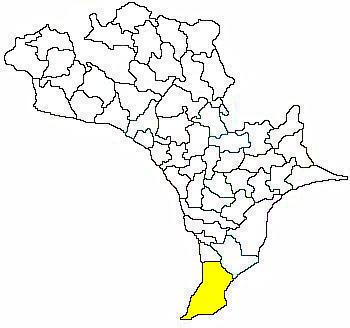 Mandal map of Krishna district showing Nagayalanka mandal (in yellow)