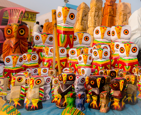 Wooden Owls of Natungram, West Bengal, India. The wooden owl is an integral part of an ancient and indigenous tradition and art form in Bengal.