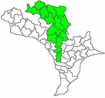 Mandals in Nuzvid revenue division (in green) of Krishna district