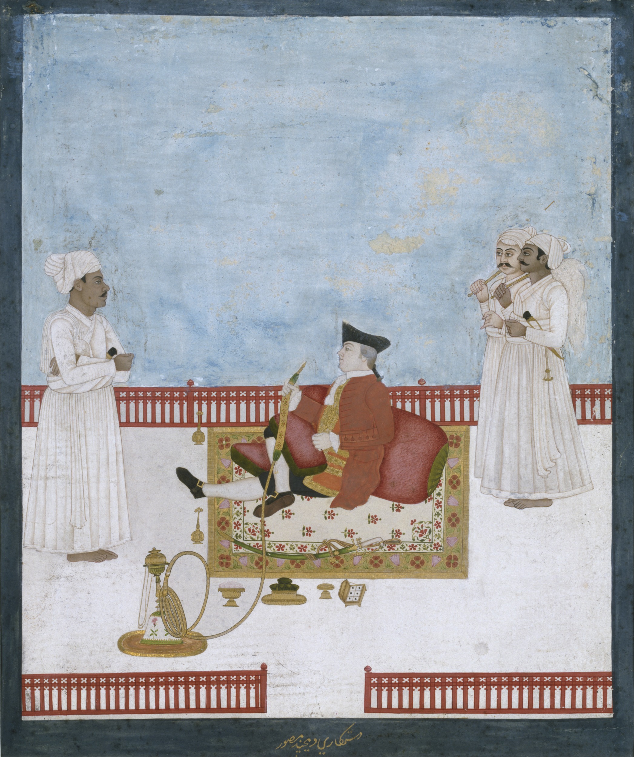 Company painting by Dip Chand (c. 1760&nbsp;– c. 1764) depicting an official of the East India Company, perhaps William Fullerton of Rosemount, surgeon and mayor of Calcutta in 1757