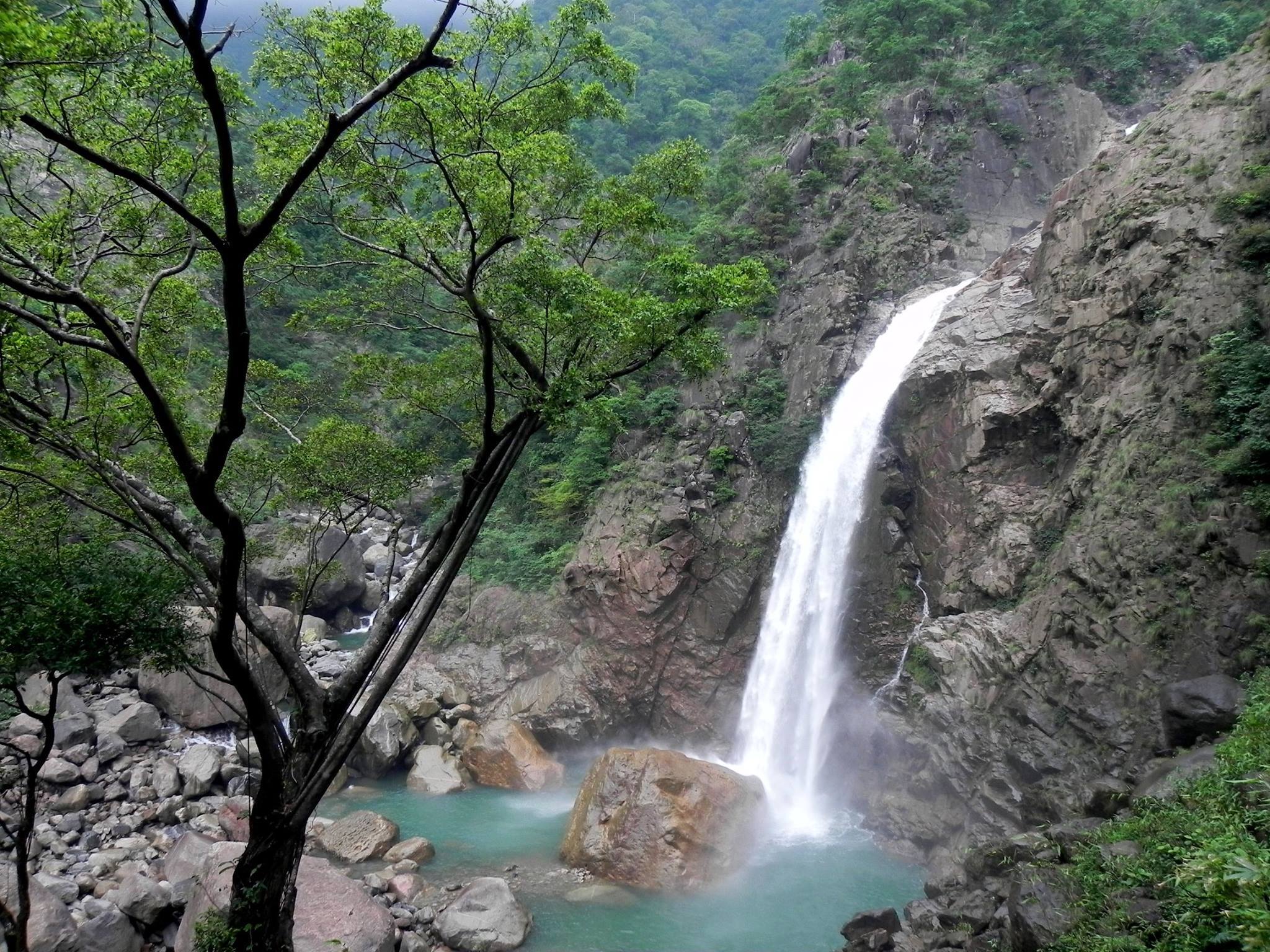 Rainbow waterfalls in Meghalaya