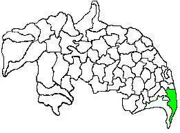 Mandal map of Guntur district showing Repalle mandal (in green)