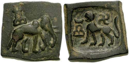 Taxila coin (Post-Maurya, 185-160 BCE).
