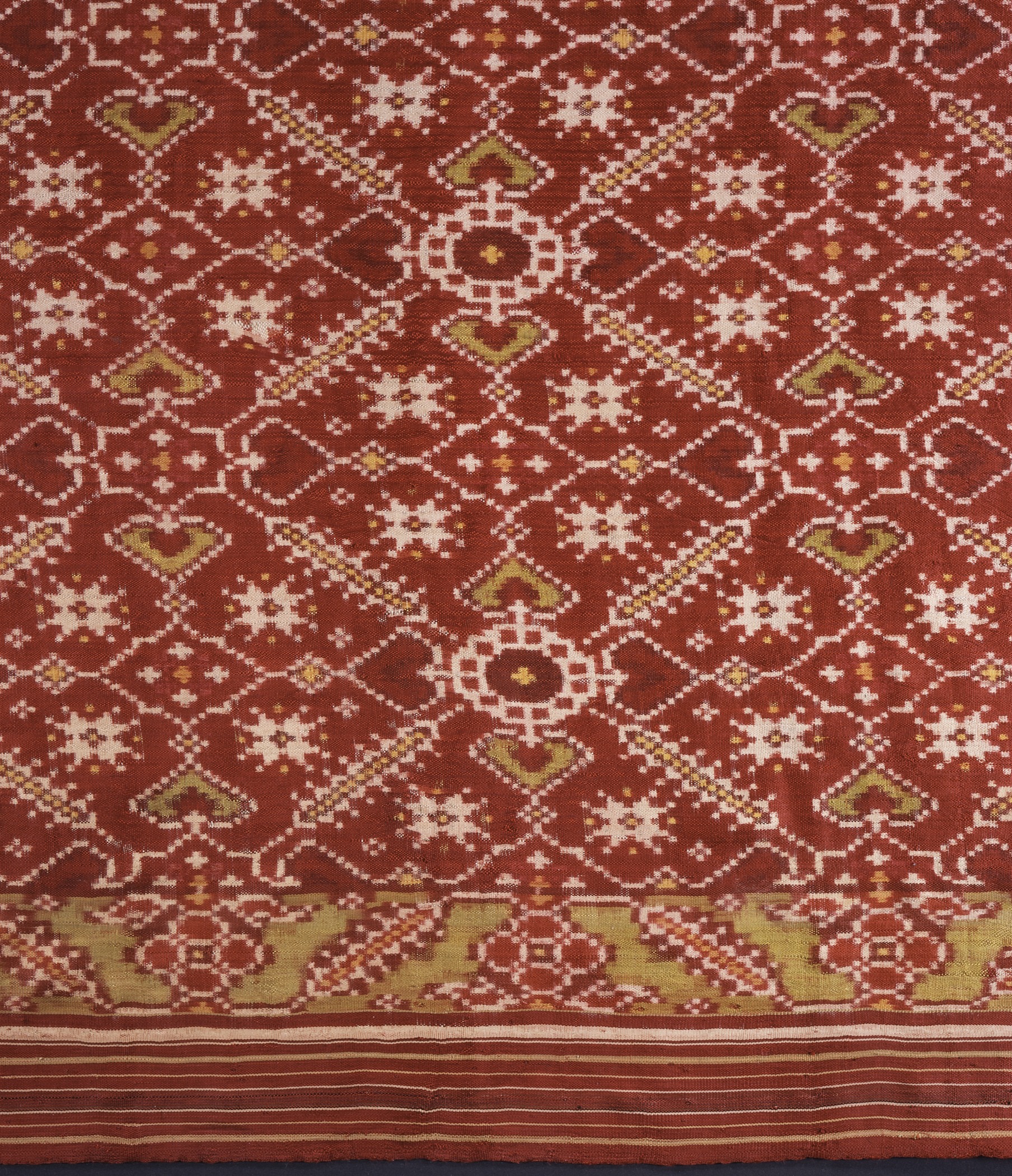 19th century example of weft-resist dye (patola) or double Ikat